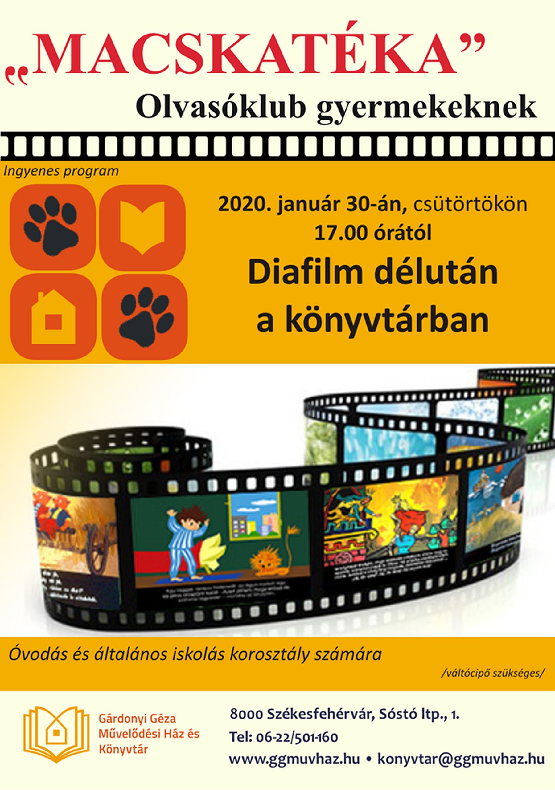 Diafilm délután lesz a Gárdonyi Géza Művelődési Ház Könyvtárában